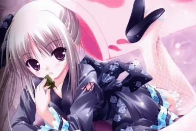 NiÃ±a animÃ© recostada con kimono