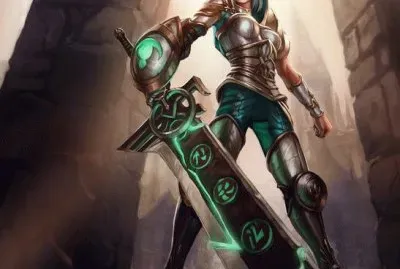 Mujer guerrera con espada gigante