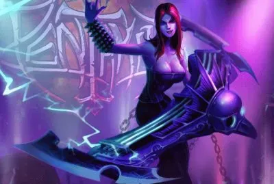 Pelirroja roquera tocando instrumento