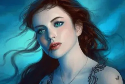 Mujer con el lÃ¡piz labial corrido