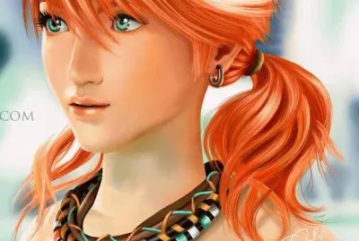 Rostro de chica pelirroja con dos colitas