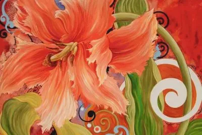 פאזל של Red Parrot Tulip Painting