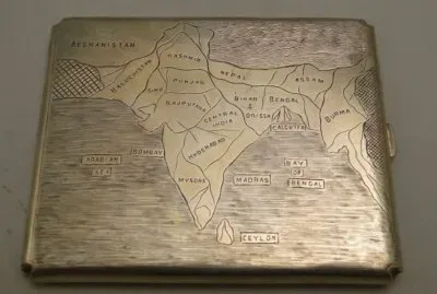 פאזל של Map of India Sterling Silver Cigarette Case
