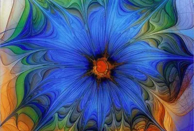 Blue fractal by Carlita Cooley