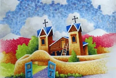 Church from Chimayo New Mexico by Robert Yackel