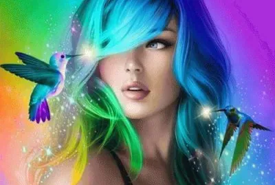 Rainbow Lady jigsaw puzzle