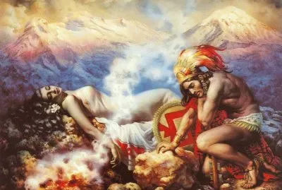 Leyenda de los Volcanes de Jesus Helguera