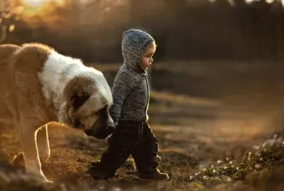 Um menin e seu cÃ£o