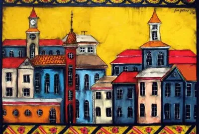 פאזל של Old Town painting by Karl Haglund