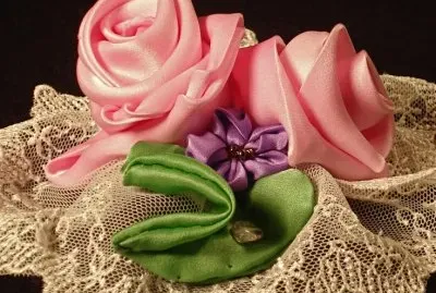 Pink Roses and Violets