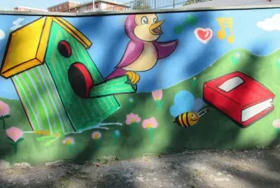 Dibujos alegres en los parques de Catania