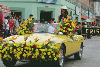 imagen auto adornado con flores jigsaw puzzle