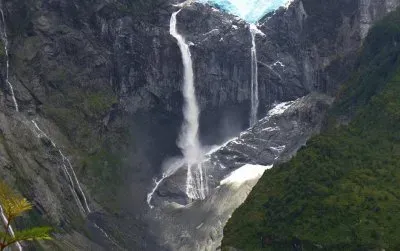 waterfalls in chilean national park in patagonia