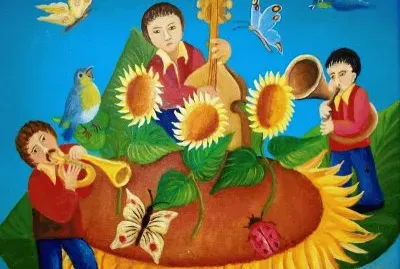 Music between the Sunflowers jigsaw puzzle