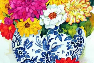 Colored Flowers in Vases jigsaw puzzle