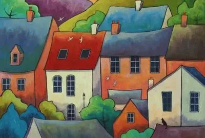 Village Dawn by Gillian Mowbray jigsaw puzzle