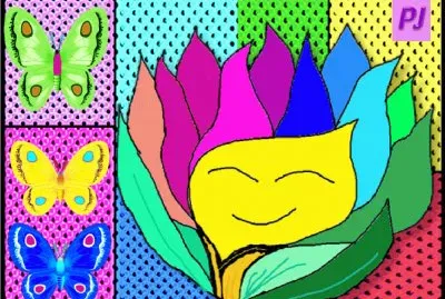 Mrs. Flowerface and Butterflies