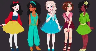 SnowWhite Jasmine Elsa Rapunzel Tiana