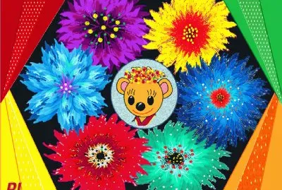 MissTeddy among Painted Flowers