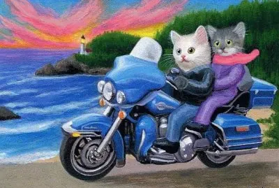 Kittens on the Harley