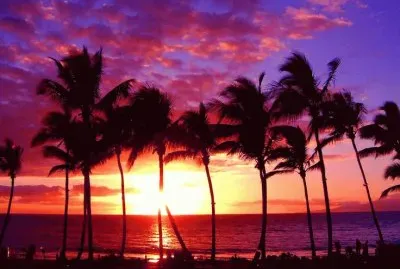 Hawaiian sunset  Maui Island
