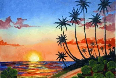 Sunset at Samoa Beach jigsaw puzzle