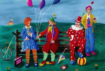 The Clowns by Sandy Wager jigsaw puzzle