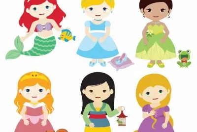 Ariel Cinderella Tiana Aurora Mulan Rapunzel