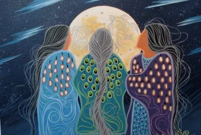 Navajo Woman admire the Moon by Gayle Sinclare jigsaw puzzle