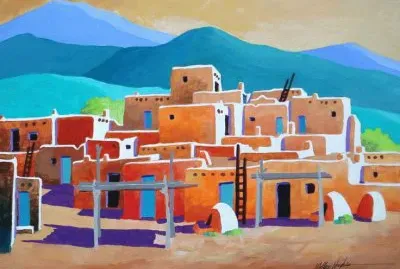 South Pueblo Taos  by Wallace Hughes jigsaw puzzle