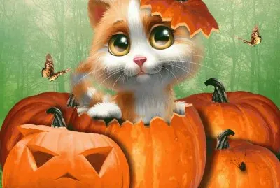 Sweet kitten Halloween jigsaw puzzle