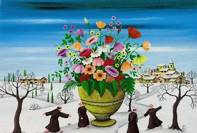 Flower Dance at the Monastry jigsaw puzzle