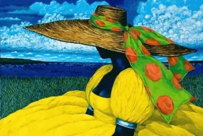 Mujer con pamela jigsaw puzzle