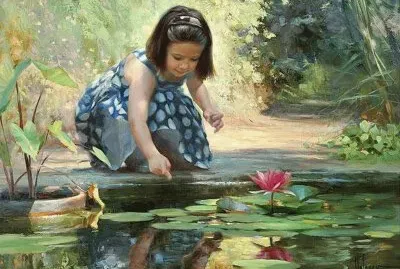 Pintura de niÃ±a al oleo