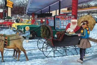 Santa 's pit stop jigsaw puzzle
