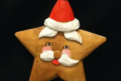 Wooden Santa ornament