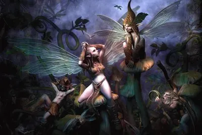 Fadas, duendes e ninfas.