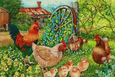 Farmyard Family by Val Stokes jigsaw puzzle