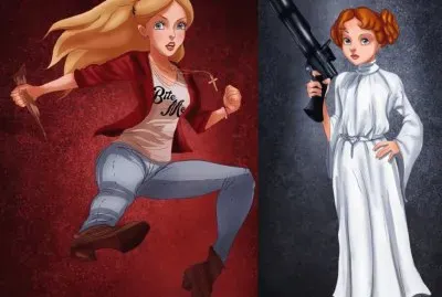 Alice as Buffy   Wendy as Leia