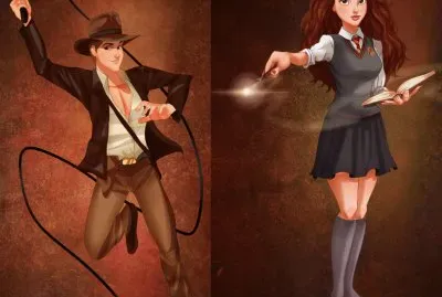 Philip as Indiana Jones   Belle as Hermione