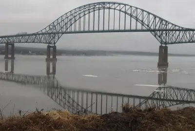 Centennial Bridge in the fog