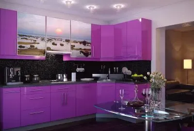 Modern Purple Kitchen-Awesome!