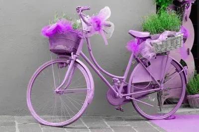 פאזל של Pink Vintage Bike with Lace Decor