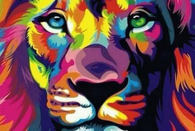 Colored Lion jigsaw puzzle