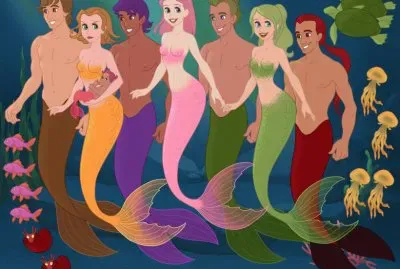The Gang Of 7, with Cera   's baby sister Tricia, as merpeople.