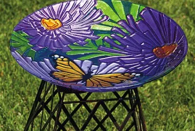 Floral Glass Bird Feeder