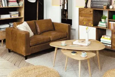 Petit salon vintage cuir
