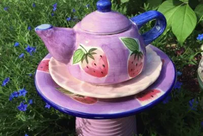 Pretty Garden Tea Pot Totem