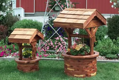 Wishing Well Garden Planters