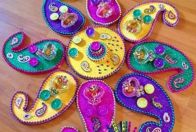 Vibrant Hand Made Mehndi Plates